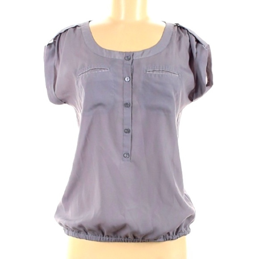 Ann Taylor loft short sleeve casual Shirt grey xs